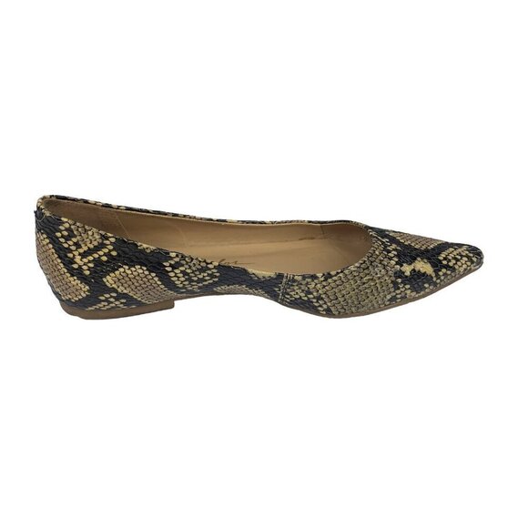 LUIZA BARCELOS Classic Python Embossed Pointed Toe Ballet Flats animal Print s 6 - Picture 8 of 13